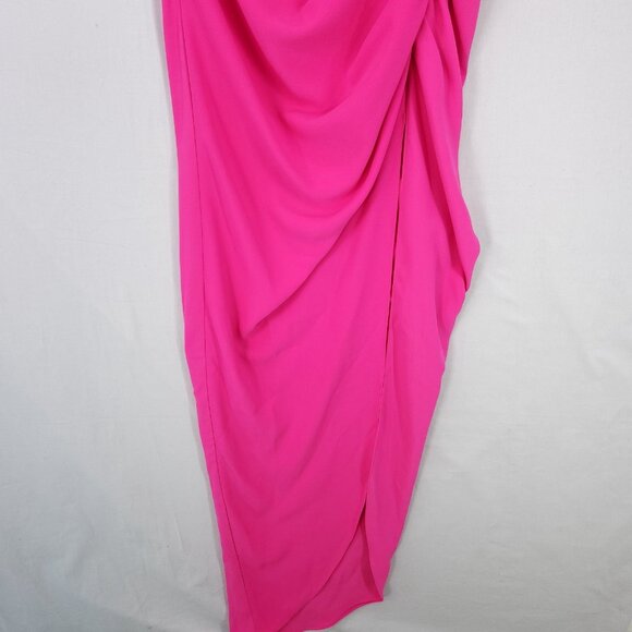 Revolve Amanda Uprichard Jasalina Maxi Dress Size Medium Hot Pink Sexy Party - Picture 15 of 16
